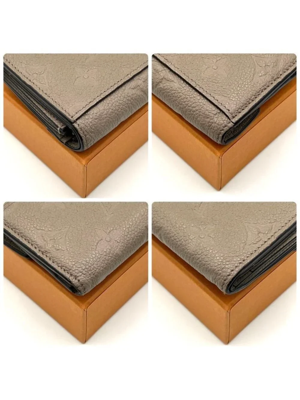 Louis Vuitton Monogram Empreinte Zoe Trifold Wallet Tourterelle